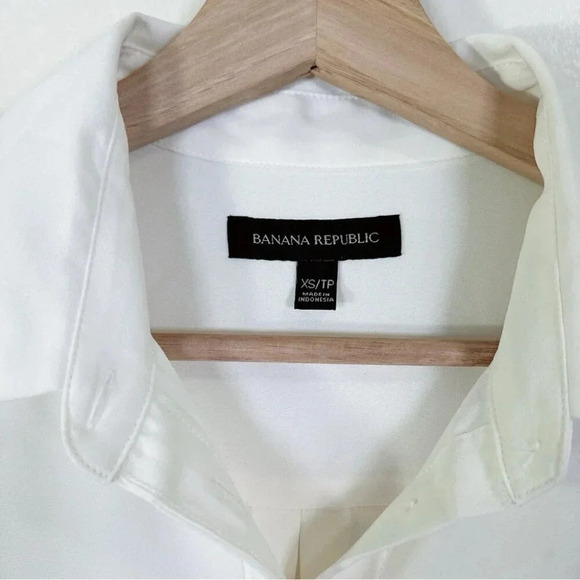 Banana Republic Womens Size Xsmall Color Accents Button Up Blouse Ivory Color - Picture 10 of 16